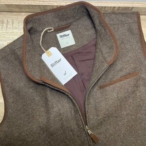 Ritter Rittervest Alpaca Wool Blend Full Zip Pocket Vest Brown Mens XXL Peru New